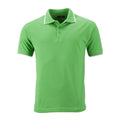 Lime Green-White - Front - James and Nicholson Unisex Tipping Polo