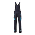 Navy-Turquoise - Back - James and Nicholson Unisex Workwear Pants with Bib Level 2