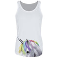 White - Front - Inquisitive Creatures Womens-Ladies Rainbow Unicorn Vest Top