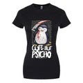 Black-White - Front - Psycho Penguin Womens-Ladies Cute But Psycho T-Shirt