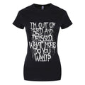 Black - Front - Grindstore Womens-Ladies Im Out Of Bed and Dressed T-Shirt