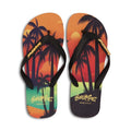 Orange-Black-Green - Front - BeachyFeet Mens Sunset Lover Flip Flops