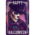 Purple - Front - Greet Tin Card Happy Halloween Plaque