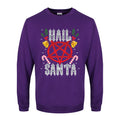 Purple - Front - Grindstore Mens Hail Santa Christmas Jumper