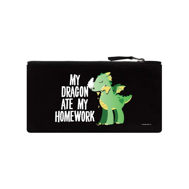 Black - Front - Grindstore My Dragon Ate My Homework Pencil Case