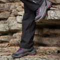Grey-Pink - Close up - Grisport Womens-Ladies Nova Suede Walking Shoes