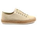 Beige - Back - Lazy Dogz Womens-Ladies Maddison Suede Trainers