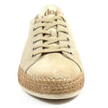 Beige - Close up - Lazy Dogz Womens-Ladies Maddison Suede Trainers