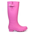 Pink - Back - Lunar Womens-Ladies Largo Rubber Wellington Boots