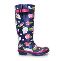 Blue-White-Pink - Back - Lunar Womens-Ladies Floral Wellington Boots