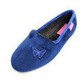 Navy - Close up - Lunar Womens-Ladies Butterfly Slippers