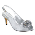 Grey - Front - Lunar Womens-Ladies Sabrina Corsage Court Shoes