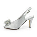 Grey - Side - Lunar Womens-Ladies Sabrina Corsage Court Shoes