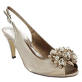 Taupe - Front - Lunar Womens-Ladies Sabrina Corsage Court Shoes