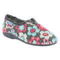 Grey-White-Blue - Front - Lunar Womens-Ladies Hippy Flower Slippers