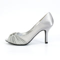 Light Grey - Side - Lunar Womens-Ladies Sienna Diamante Court Shoes