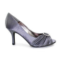 Dark Grey - Back - Lunar Womens-Ladies Sienna Diamante Court Shoes