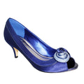 Navy - Front - Lunar Womens-Ladies Ripley Satin Court Shoes