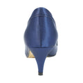Navy - Side - Lunar Womens-Ladies Ripley Satin Court Shoes