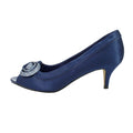 Navy - Lifestyle - Lunar Womens-Ladies Ripley Satin Court Shoes
