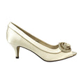 Champagne - Back - Lunar Womens-Ladies Ripley Satin Court Shoes