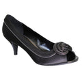 Black - Front - Lunar Womens-Ladies Ripley Satin Court Shoes