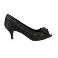 Black - Back - Lunar Womens-Ladies Ripley Satin Court Shoes