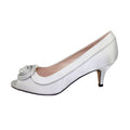 Silver - Side - Lunar Womens-Ladies Ripley Satin Court Shoes