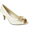 Champagne - Front - Lunar Womens-Ladies Ripley Satin Court Shoes