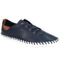 Navy - Front - Lunar Womens-Ladies St Ives Leather Plimsolls