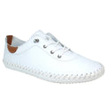 White - Front - Lunar Womens-Ladies St Ives Leather Plimsolls