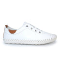 White - Side - Lunar Womens-Ladies St Ives Leather Plimsolls