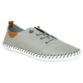 Grey - Front - Lunar Womens-Ladies St Ives Leather Plimsolls