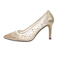 Rose Gold - Side - Lunar Womens-Ladies Argo Mesh Court Shoes
