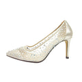 Gold - Side - Lunar Womens-Ladies Argo Mesh Court Shoes