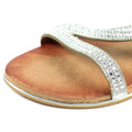 Silver-Brown - Close up - Lunar Womens-Ladies Blaise II Sandals