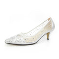 Silver - Pack Shot - Lunar Womens-Ladies Alisha Faux Gemstone Court Shoes