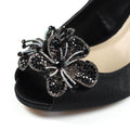 Black - Pack Shot - Lunar Womens-Ladies Ankara Satin Court Shoes