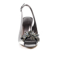 Dark Grey - Pack Shot - Lunar Womens-Ladies Ankara Satin Court Shoes