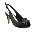 Black - Front - Lunar Womens-Ladies Ankara Satin Court Shoes