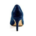 Blue - Back - Lunar Womens-Ladies Mira Diamante Peep Toe Court Shoes