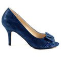 Blue - Lifestyle - Lunar Womens-Ladies Mira Diamante Peep Toe Court Shoes