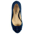 Blue - Pack Shot - Lunar Womens-Ladies Mira Diamante Peep Toe Court Shoes