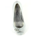 Silver - Side - Lunar Womens-Ladies Lyla Peep Toe Court Shoes