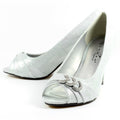 Silver - Close up - Lunar Womens-Ladies Lyla Peep Toe Court Shoes
