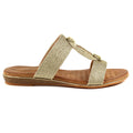 Gold - Lifestyle - Lunar Womens-Ladies Calow Leather Sandals