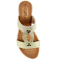 Gold - Pack Shot - Lunar Womens-Ladies Calow Leather Sandals