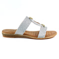 Silver - Lifestyle - Lunar Womens-Ladies Calow Leather Sandals
