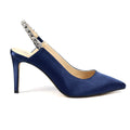 Blue - Back - Lunar Womens-Ladies Latoya Sling Back Court Shoes