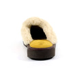 Mustard - Back - Lazy Dogz Womens-Ladies Otto Faux Fur Trim Suede Slippers